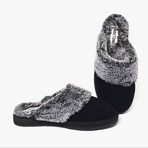 Minnetonka Selma Black & Gray Slippers 8